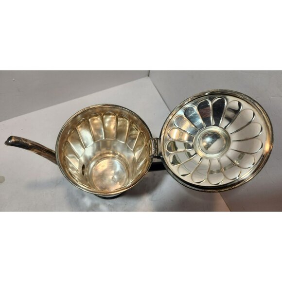 Vtg WMF Art Deco Silverplate Coffee/Tea Set With Wooden Handle Hinged Lid - Picture 9 of 16